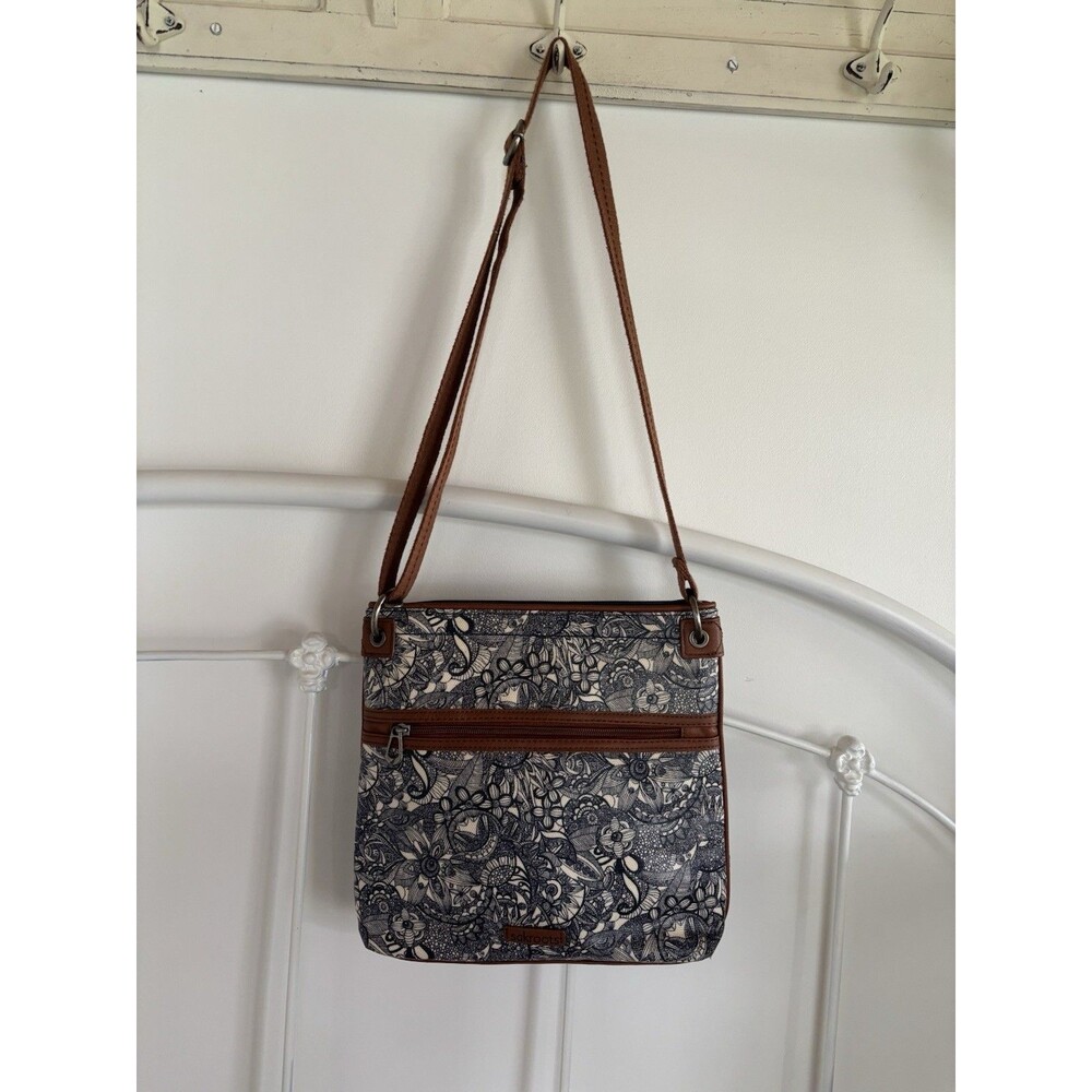 Sakroots Women's Artist Circle Navy Spirit Desert Crossbody Purse Bag Zipper Lg